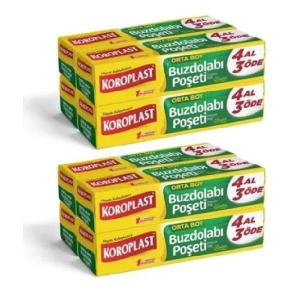 Koroplast Orta Boy Buzdolabı Poşeti 4x20'li 2 Adet