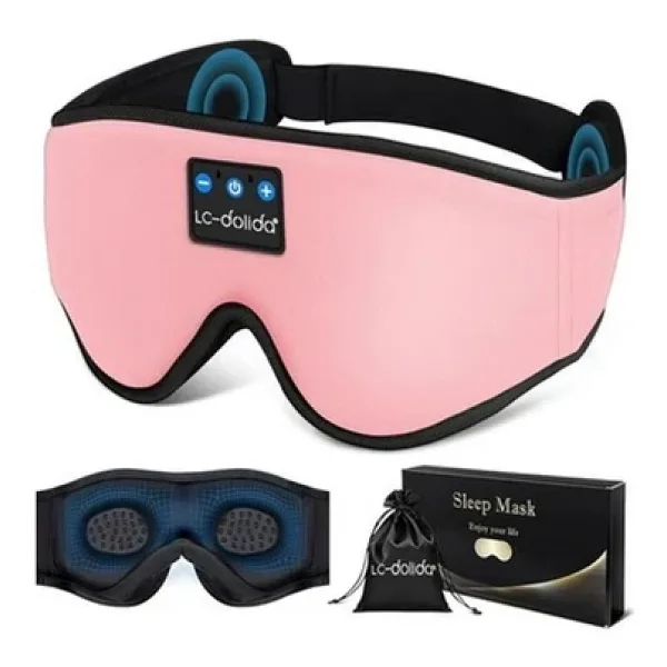 Lc-Dolida 3D Uyku Maskesi - Bluetooth Kablosuz Muzik - Pembe