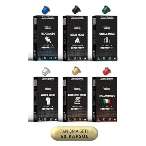 Nespresso Uyumlu Alüminyum Kapsül Kahve Tanışma Seti - 60 Adet