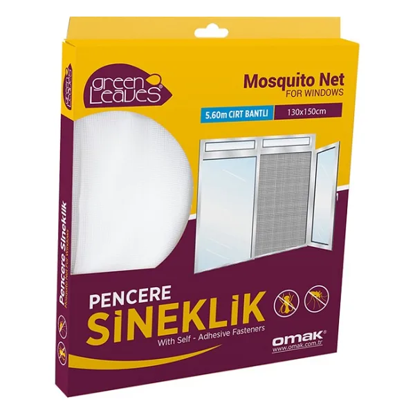 Omak Pencere Sinekliği Beyaz Renk 130 x 150 cm Yırtılmaya Dayanıklı Polyester Malzeme