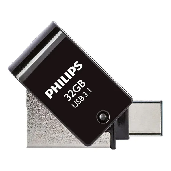 Philips 32 GB USB 3.1 & Type-C 2'si 1 Arada Çift Girişli Metal USB Bellek