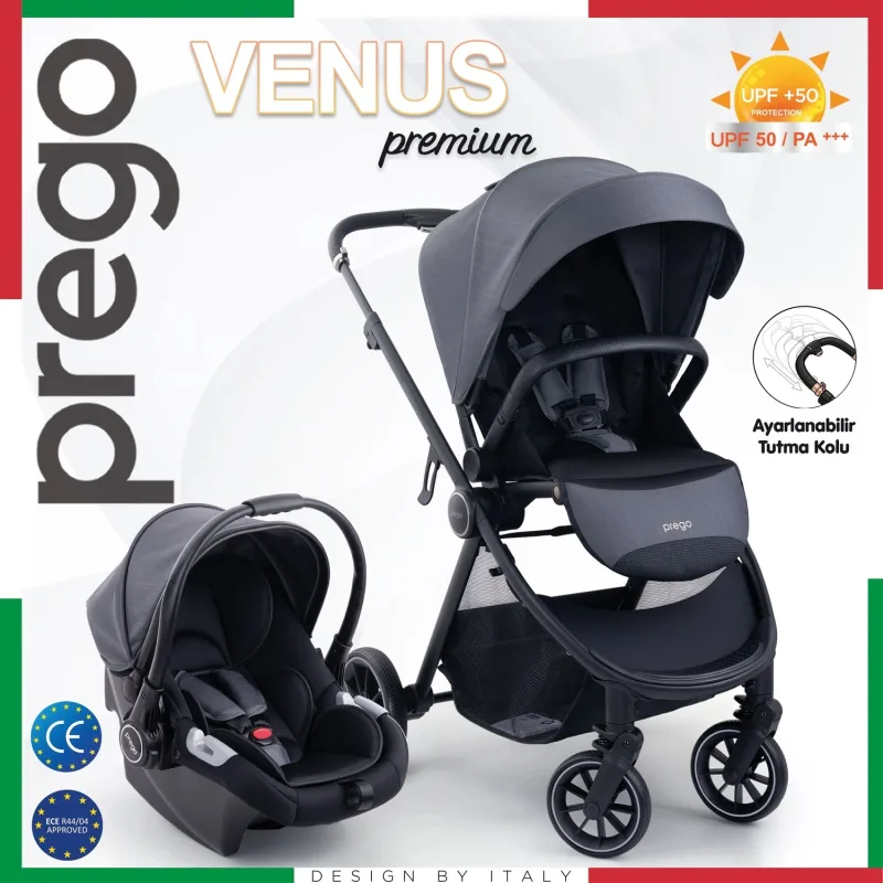 Prego 2029 Venüs Premium Gri Travel Sistem Bebek Arabası