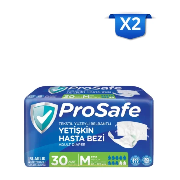 Prosafe Belbantlı Orta Boy M 30'lu 2 Adet Hasta Bezi