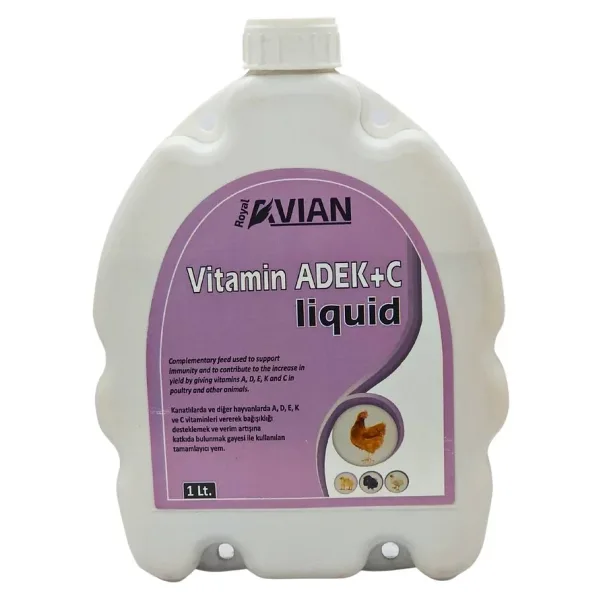 Royal İlaç Vitamin Adek+C 1lt. Kanatlı Hayvanlar İçin Vitamin Ve Mineral Destekleyici Yem