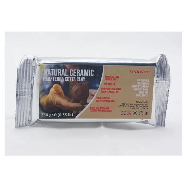 Seramik Kil Hamuru, Kırmızı Terra/cotta 250 gr Fırınlamaya Gerek Olmayan Güzel Sanatlar Figür Heykel Modelleme Oyun ve Montessori Sınıfları Için Toksik Olmayan Doğal Kil