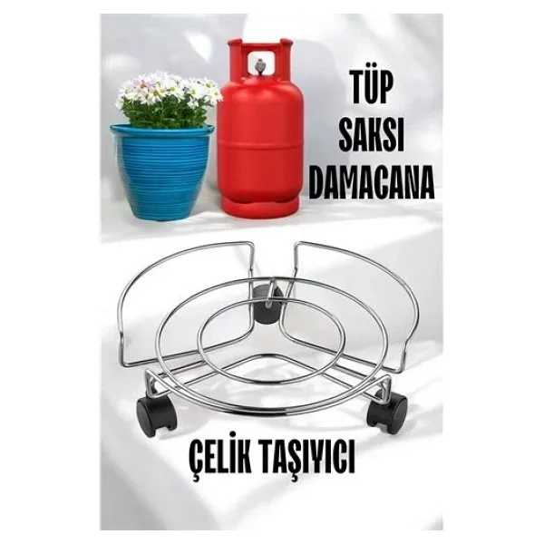 Tekerlekli Saksı Tüp Damacana Altlığı - Taşıyıcı Mutfak Tüpü Taşıyıcı 721571