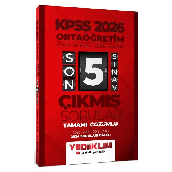Yediiklim 2026 Ortaöğretim Gy-gk Tamamı Çözümlü Son 5 Sınav Çıkmış Sorular 2024 Soruları Dahil