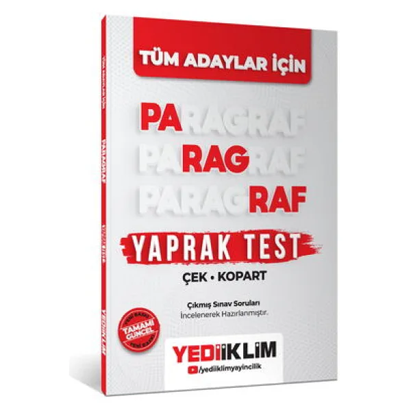 Yediiklim Yayınları Tüm Adaylar Için Paragraf Çek Kopart Yaprak Test