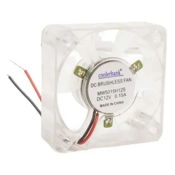 50x50x15mm 12V 0.15A Fan 2 Kablolu - Işıklı