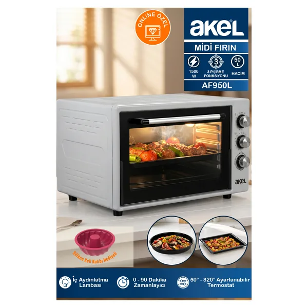 Akel AF950L 50 lt Mini Fırın