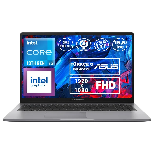 Asus ExpertBook P1 P1503CVA-I58512G0D i5-13420H 16 GB 512 GB SSD UHD Graphics 15.6" Free Dos Full HD Notebook