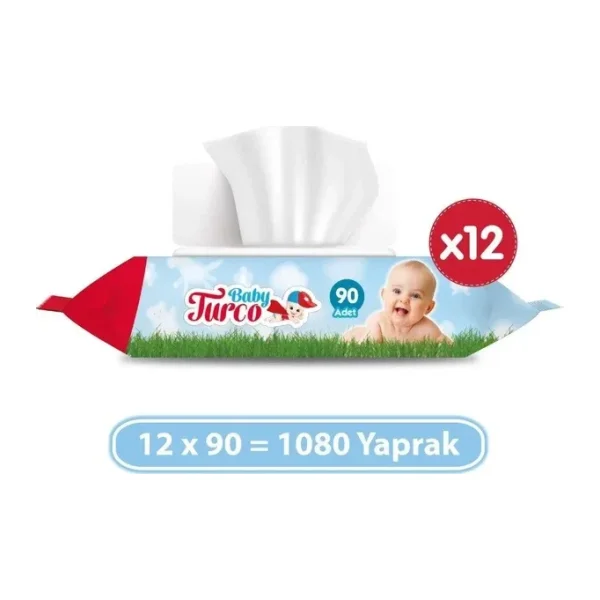 Baby Turco Klasik 90 Yaprak 12'li Paket Islak Havlu Mendil
