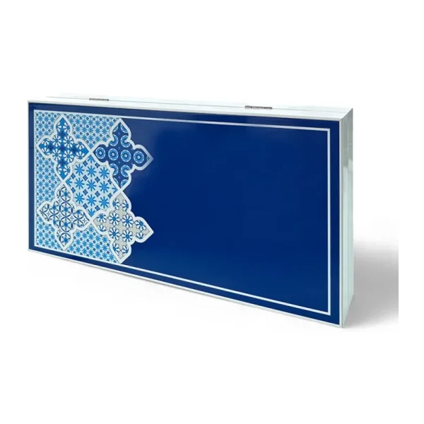 Biggdesign Blue Tile Tavla, Çizilmez Zeminli, Mıknatıslı MDF Kasa, 2 Kat Vernik Cilalı