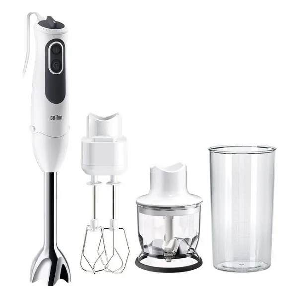 Braun Multiquick 3 MQ3125B El Blender Seti 750W Beyaz Paslanmaz Çelik Blender Doğrayıcı Çırpıcı Ölçü Kabı