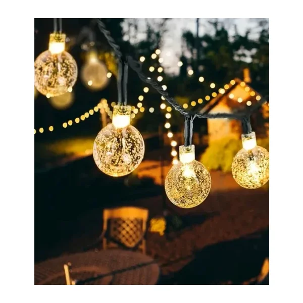 Brokoli Home 7 Metre Güneş Enerjili 8 Modlu Gün Işığı Solar Led Işık 50 Top Dekoratif Yılbaşı Bahçe Balkon Ve Teras