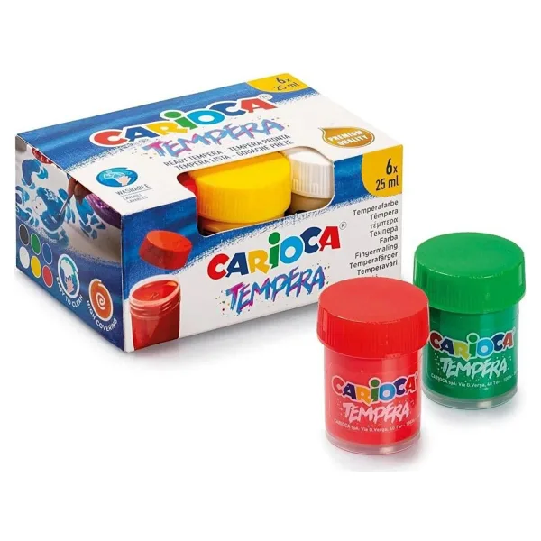 CARIOCA CARİOCA TEMPERA SULUBOYA SÜPER YIKANABİLİR FIRÇALI 6x25 ML 6 RENK KARIŞIK
