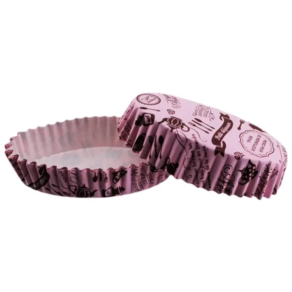 Cupcake Kalıbı Pet Kapsül Oval Mutfak Desenli Kek Kalıbı (100 Adet) F11