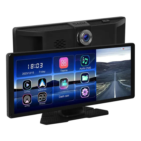Dark 11.3" IPS Apple CarPlay & Android Auto / AirPlay, Android Cast Ekran Yansıtma, ADAS Sürüş Sistemli 4K Ön & Arka Kameralı Torpido Üstü Araç Multimedya Ekranı