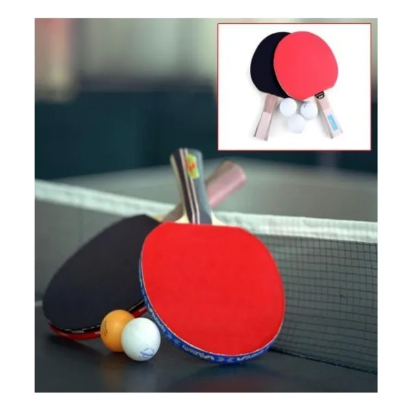 DUFFA Masa Tenisi Raket Seti - 2 Adet Ping Pong Raketi ve 3 Adet Top, Yüksek Kontrollü Eğlence ve Antrenman Masa Tenisi Seti
