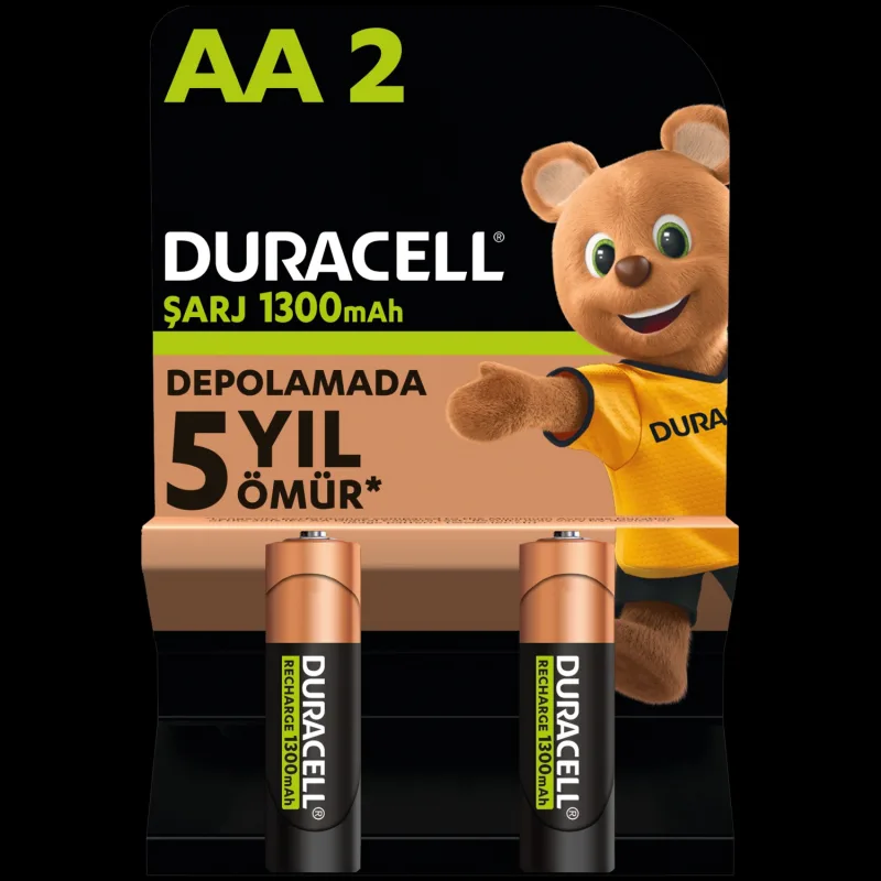 DURACELL ŞARJ EDİLEBİLİR AA KALEM PİL 1300 MAH 2'Lİ