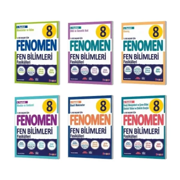 Fenomen Okul Yayınları 8. Sınıf Fen Bilimleri 6'lı Fasikül Set