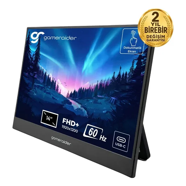 GameRaider P14 Touch 14" 25 ms WUXGA IPS 60 Hz Dokunmatik Taşınabilir Monitör