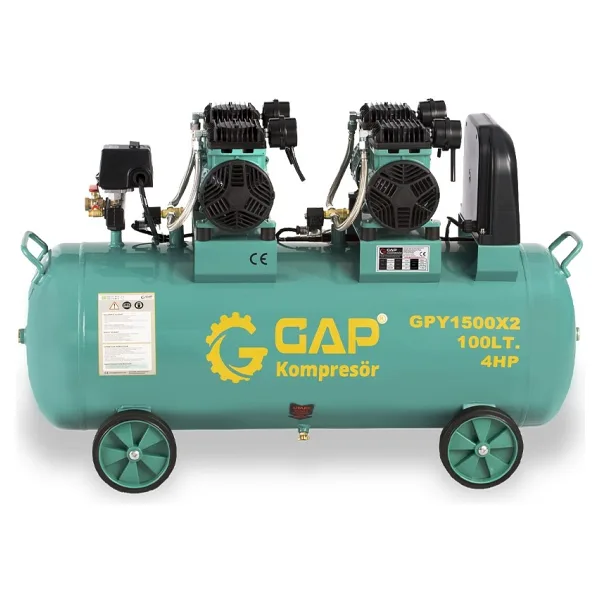 Gap Gpy1500x2-100 4 Hp 8 Bar 100 Lt Sessiz Yağsız Kompresör