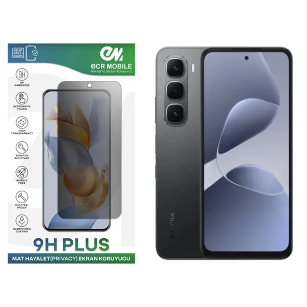 Infinix Hot 60İ 4G İle Uyumlu Mat Hayalet (Privacy) 9H Kırılmaz Nano Ekran Koruyucu