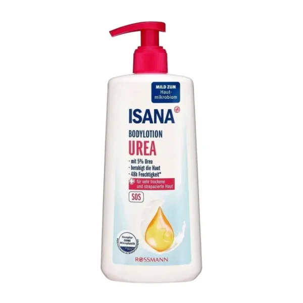 Isana Vücut Losyonu 300 ml %5 Üre ile 48 Saat Nemlendirme Kuru Ciltler için Vegan