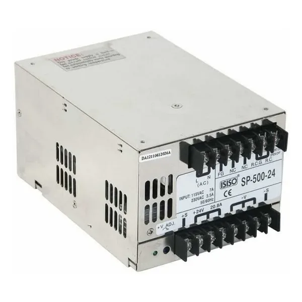 ISP-500-48 - 500W 48VDC 10.5A Ray Montajlı Kapalı Tip Güç Kaynağı