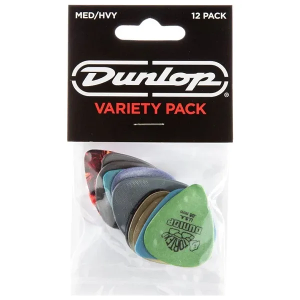 Jim Dunlop PVP102 Guitar Pick MD/HV Variety Pack 12 Adet Pena