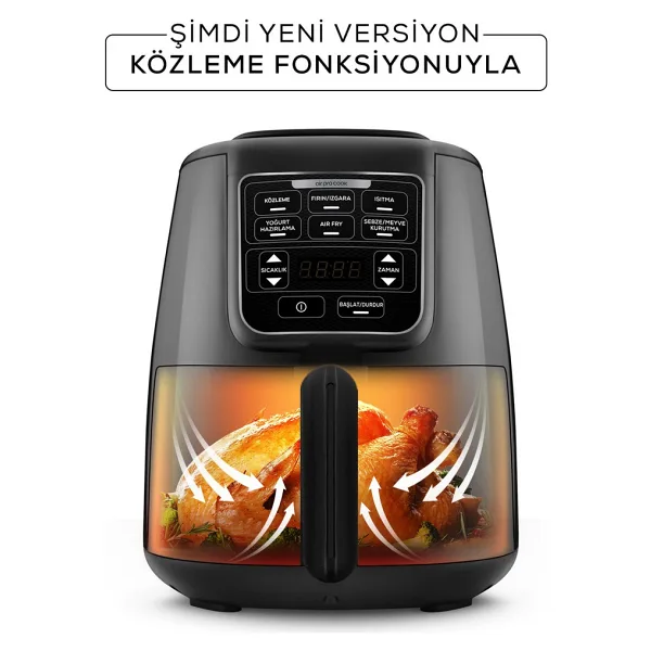 Karaca Air Pro Cook Köz XL Airfryer 4 lt Yağsız Black Shine Fritöz