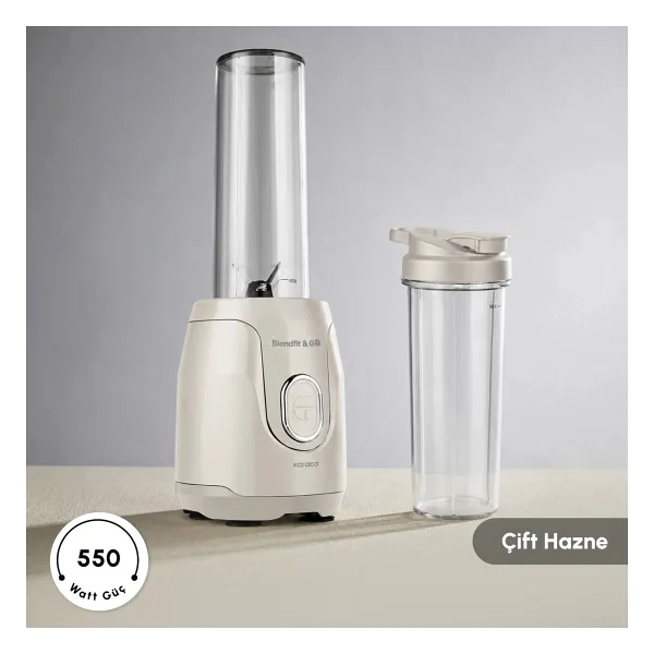 Karaca Blendfit Go Personal Çift Hazneli 550 W Starlight Kişisel Smoothie Blender