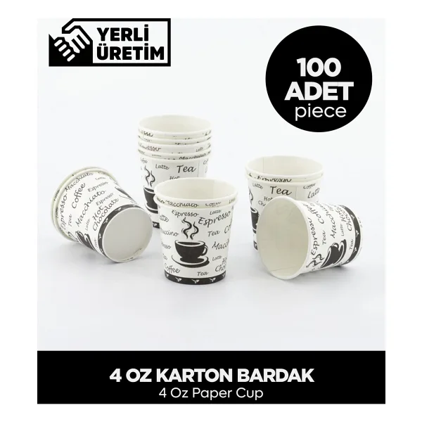 Karton Bardak 4 Oz 100 Adet