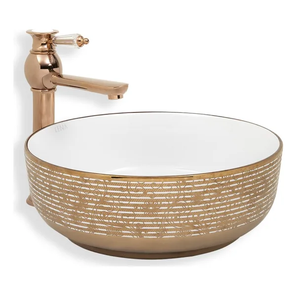 Lena E-8301 Tezgah Üstü Porselen Lavabo