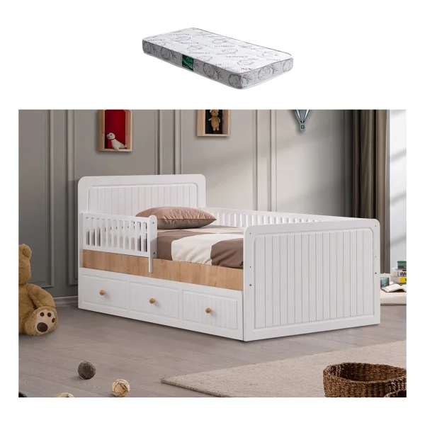 Lena Korkuluklu Yavrulu Karyola + 1 Adet Comfort Yatak