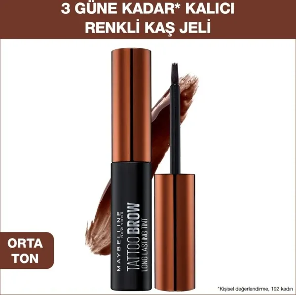 Maybelline Brow Tattoo Gel Tint 02 Medium Brown Kaş Jeli