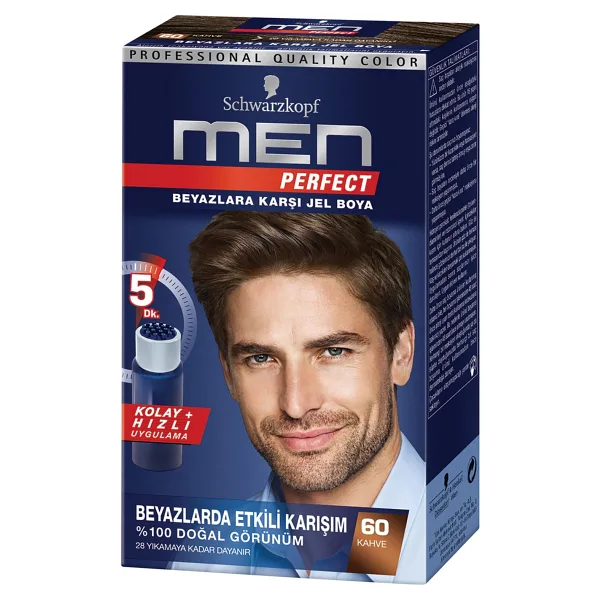 Men Perfect 60 Kahve Erkek Saç Boyası 80 ml 3 Adet