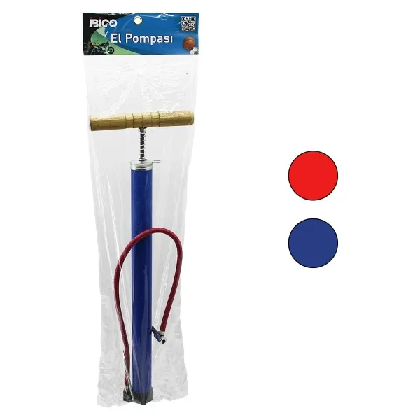 METAL GÖVDE AHŞAP KOL İRAN EL POMPASI 55CM TOP - BİSİKLET - MOTOR AYAKLIK APARATLI (5264)