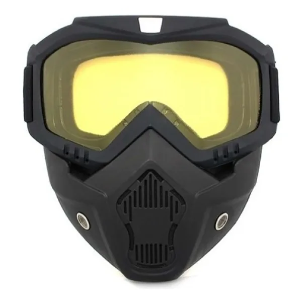 Motosiklet Kask Maskesi ve Gözlüğü MKM Sarı