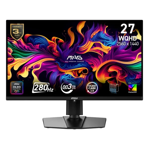MSI MAG 271QP QD-OLED X28 27" 0.03 ms 2K Pivot 280 Hz Oyuncu Monitörü