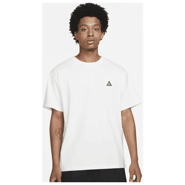 Nike Sportswear Acg Short Sleeve Loose Fit T-Shirt Erkek Pamuklu Geniş Kalıp Tişört Beyaz
