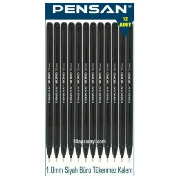 Pensan Tükenmez Kalem 2270 Büro 1.0 mm 12'li Siyah