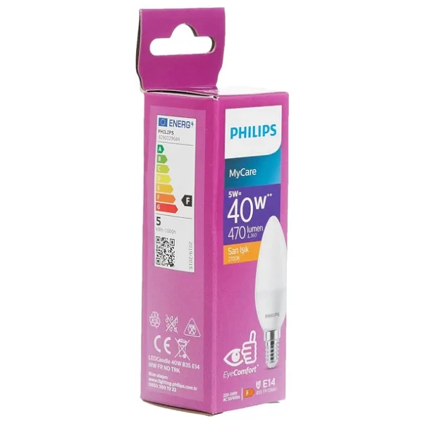 Philips Ledcandle 5 W-40 W B35 E14 Ampul