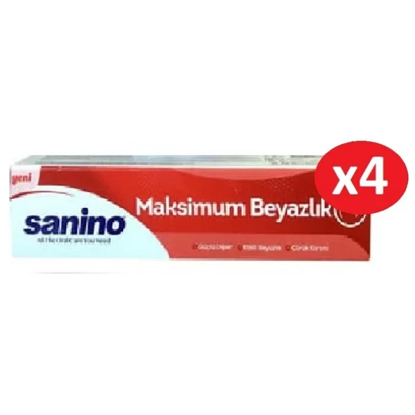 Sanino Diş Macunu Sanino Maksimum Beyazlık X 4 Adet YENİ ÜRÜN