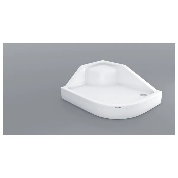Shower Asimetrik Oval Oturmalı Duş Teknesi 90x100