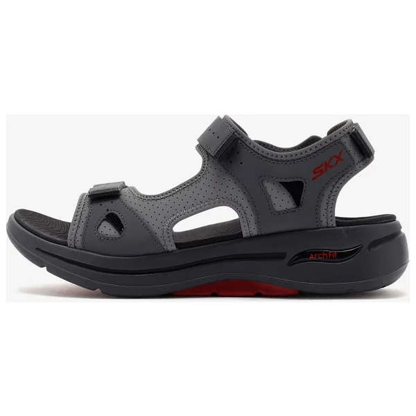 Skechers Go Walk Arch Fit Go Sandal-Mission II 229064-CCRD Gri Erkek Sandalet