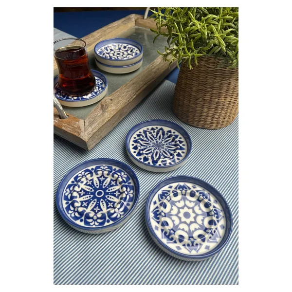 Tabak Evi Mozaik Sefa Mavi 10 Cm 6'lı Çay Tabağı