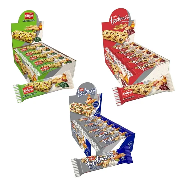 Tadım Sportif - Antep Fıstıklı - Yer Fıstıklı Bar 30 Gr 20 Li - 3 Lü Karma Paket