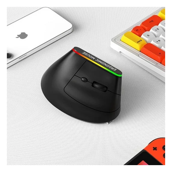Techtic Kablosuz Oyuncu Mouse Bilek Destekli Ergonomik Dikey Mouse Vertical Mouse Fare Gamer 1600 Dpı - Siyah